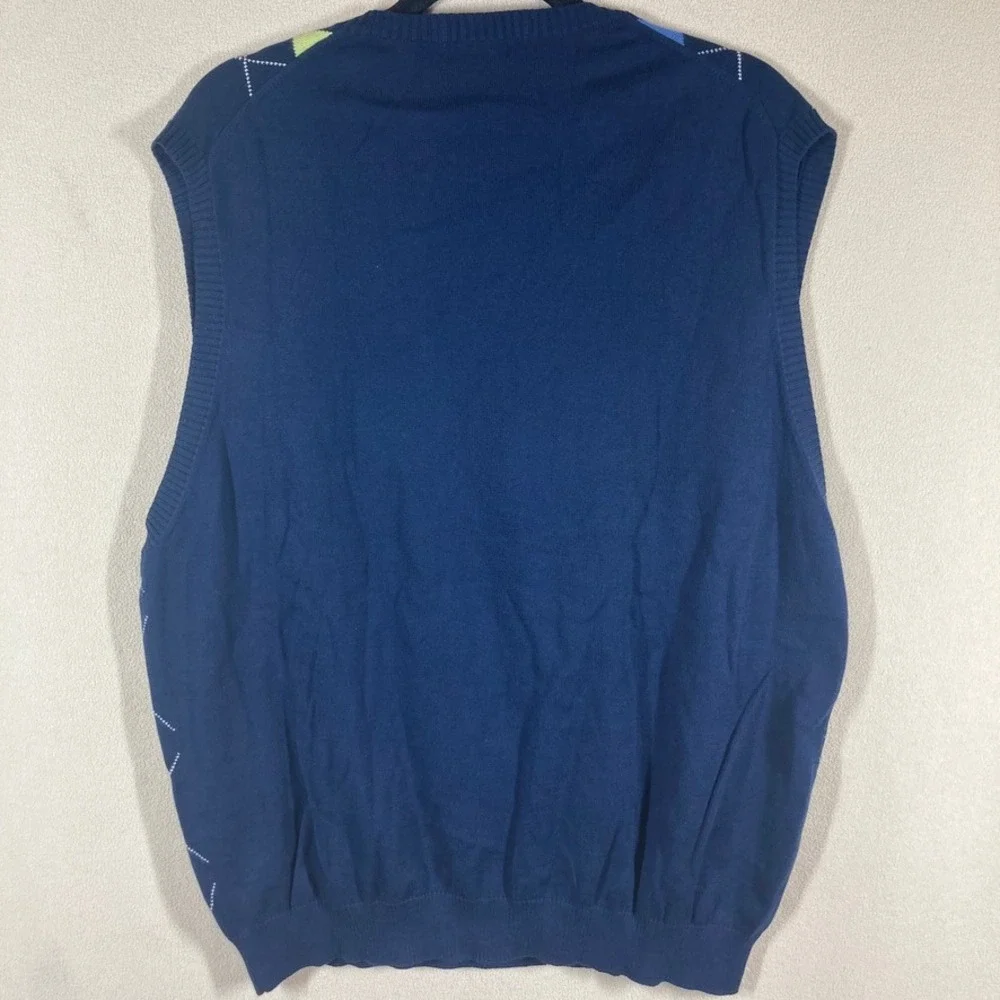 Bobby Jones Mens Sweater Vest‎ XXL Navy Argyle Golf Dark Academia Grandpacore